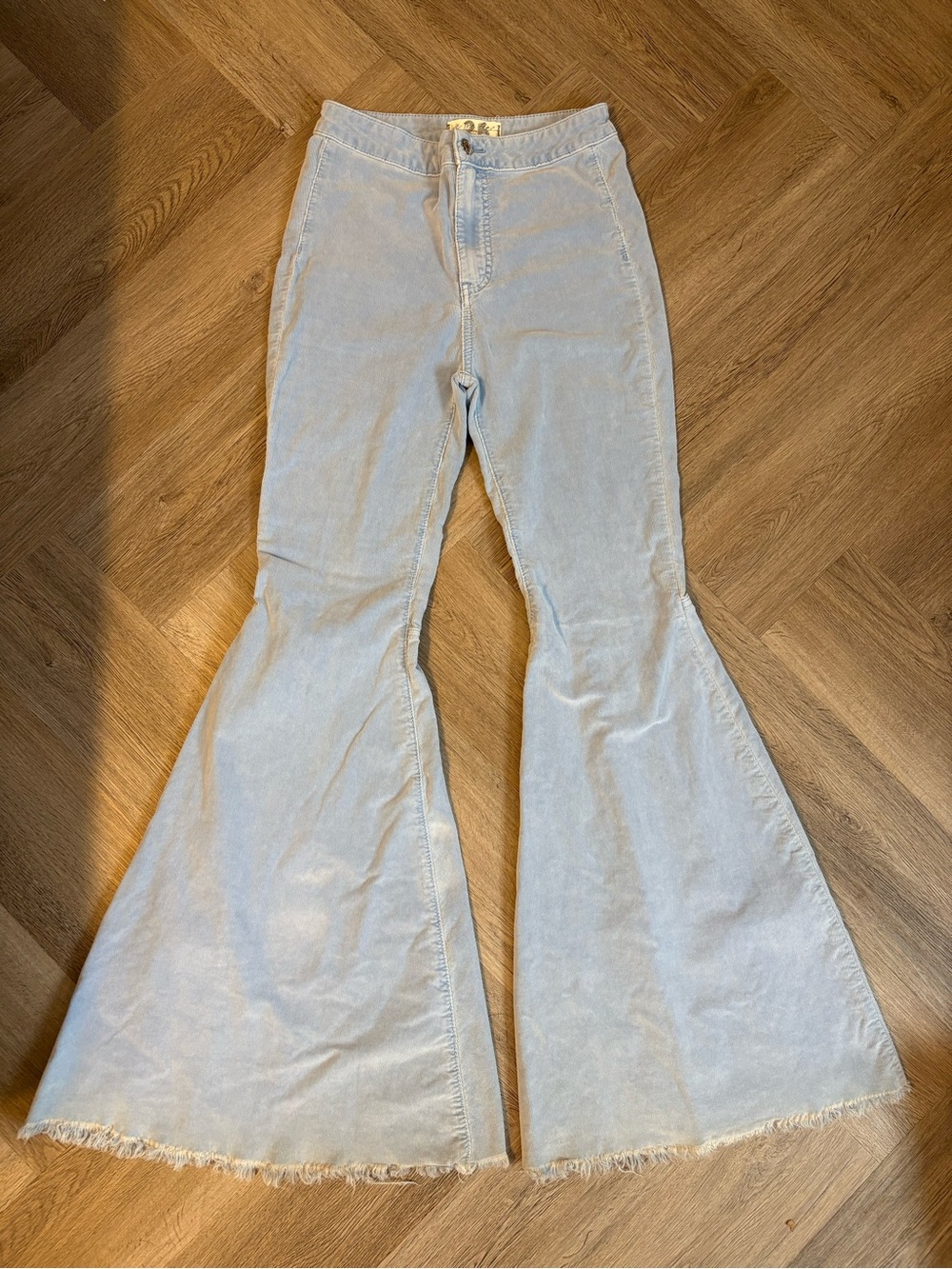Free People Just Float On Corduroy Baby Blue Pants Size 26